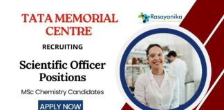 Scientist Jobs at Tata Memorial Centre | MSc Chemistry Candidates Apply Now