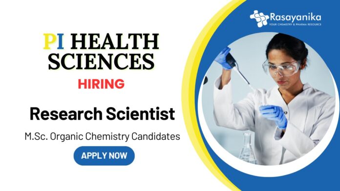 Scientist Position Jobs at PI Health MSc Organic Chemistry Apply Now