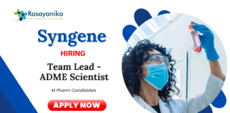 Scientist Position Vacancies at Syngene | M Pharm Candidates Apply Now