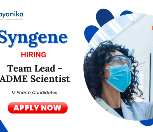 Scientist Position Vacancies at Syngene | M Pharm Candidates Apply Now