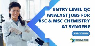 BSc & MSc Chemistry Job Openings at Syngene