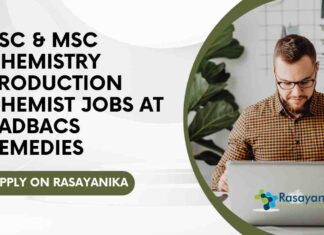 BSc & MSc Chemistry Production Chemist Jobs