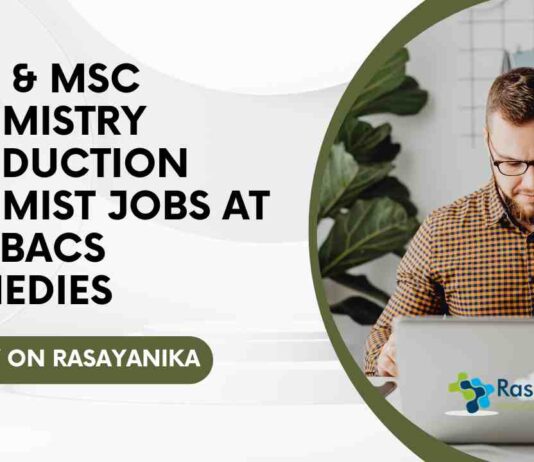 BSc & MSc Chemistry Production Chemist Jobs