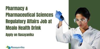 Pharmacy & Pharmaceutical Sciences Jobs at Mealo Health Drink, Apply on Rasayanika