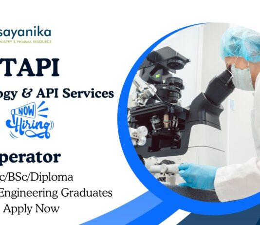 Latest Jobs at TAPI | Chemical Engineering Jobs | MSc/BSc Candidates Apply Now for the Operator Role