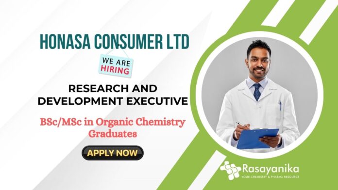 R&D Executive Role at Honasa Consumer Ltd | Chemistry Graduates can Apply 