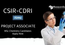 MSc Chemistry Jobs at CSIR CDRI | Apply Now for Project Associate Role