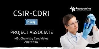 MSc Chemistry Jobs at CSIR CDRI | Apply Now for Project Associate Role