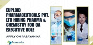 Pharma & Chem QA Job Openings at Euploid Pharmaceuticals Pvt. Ltd