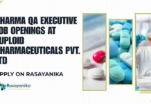Pharma QA Executive Job Openings