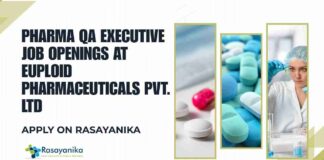 Pharma QA Executive Job Openings