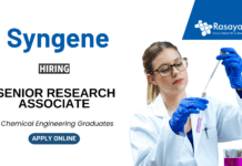 MSc Chemistry Jobs at Syngene | Apply for the Senior Research Associate Position