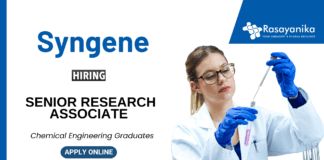 MSc Chemistry Jobs at Syngene | Apply for the Senior Research Associate Position