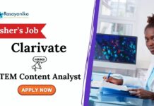 STEM Content Analyst Role | Clarivate Careers for Freshers MSc Chemistry Graduates
