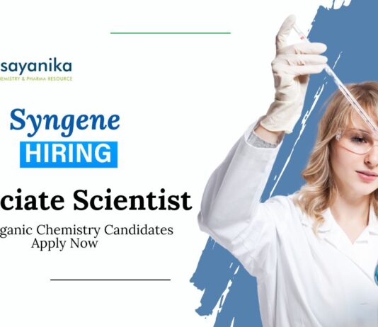 MSc Organic Chemistry Jobs at Syngene | Apply Now for Associate Scientist Role