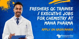 Freshers QC Trainee / Executive Jobs