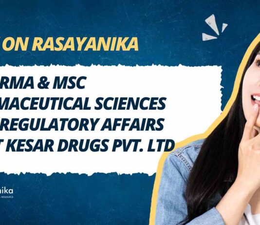 MPharma & MSc Pharmaceutical Sciences Jobs at Kesar Drugs Pvt. Ltd.