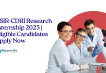 _CSIR-CDRI Research Internship 2025 Eligible Candidates Apply Now