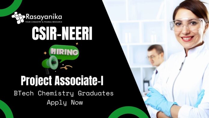 CSIR Jobs For BTech Chemistry Graduates | Apply Now For The Project Associate Role
