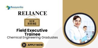 Chemical Engineering Job at Reliance | Apply Now For The Field Executive Trainee Role
