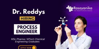 Chemical Engineering Jobs at Dr. Reddy’s Laboratories Apply Now for the Process Engineer Role
