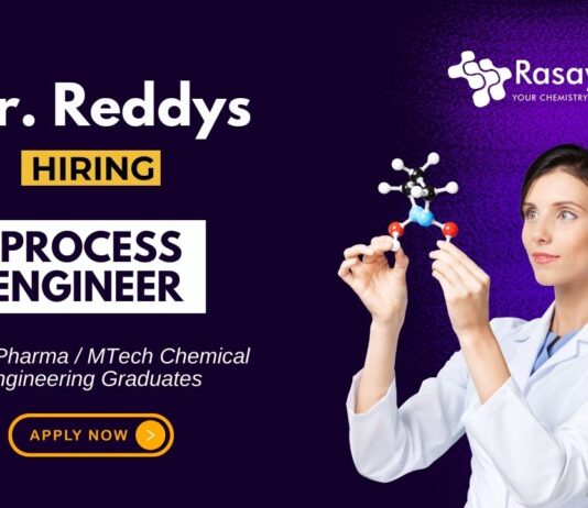Chemical Engineering Jobs at Dr. Reddy’s Laboratories Apply Now for the Process Engineer Role