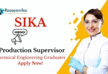 Chemical Engineering Jobs at Sika | Apply Now For The Production Supervisor Role