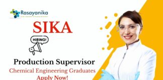 Chemical Engineering Jobs at Sika | Apply Now For The Production Supervisor Role