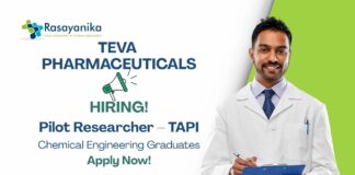 Chemical Engineering Jobs at Teva | Apply Now For The Pilot Researcher – TAPI Role