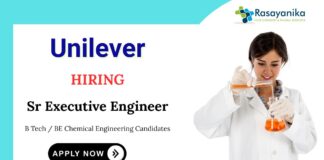 Chemical Engineering Jobs at Unilever | Apply Now for Sr Executive Engineer Position