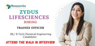 Chemical Engineering Jobs at Zydus Attend the Walk-in Interview for Trainee Officer Role