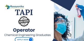 Chemical Engineering Positions at Tapi | Apply Now For The Operator Role