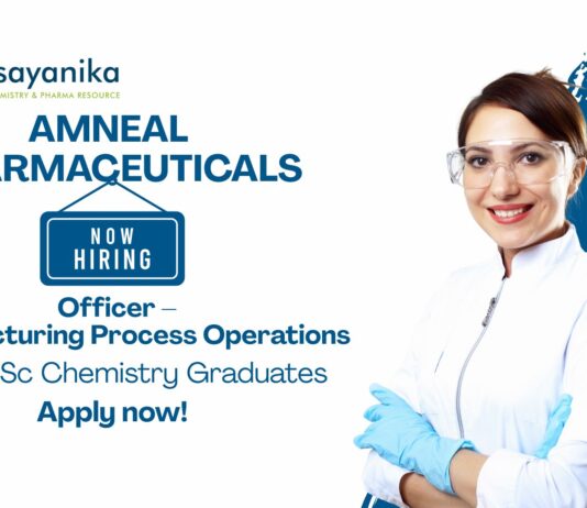 Chemistry Job at Amneal Pharmaceuticals | Apply Now For The Officer – Manufacturing Process Operations Role