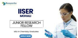 Chemistry Job at IISER Mohali MSc Graduates Apply Now for the JRF Position