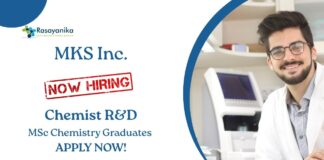 Chemistry Job at MKS Inc | Apply Now For The Chemist R&D Role