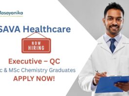 Chemistry Job at Sava Healthcare | Apply Now For The Executive QC Role