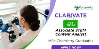 Chemistry Jobs at Clarivate | Apply Now For The Associate STEM Content Analyst Role