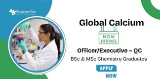Chemistry Jobs at Global Calcium | Apply Now For The Executive – QC Role