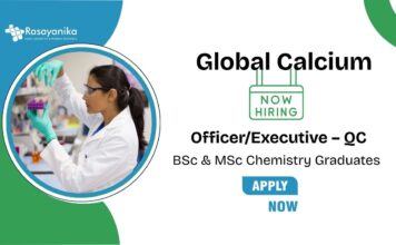 Chemistry Jobs at Global Calcium | Apply Now For The Executive – QC Role