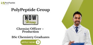 Chemistry Jobs at PolyPeptide Group | Apply Now For The Production Officer Role
