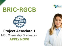 Chemistry Jobs at RGCB | Apply Now For The Project Associate Role