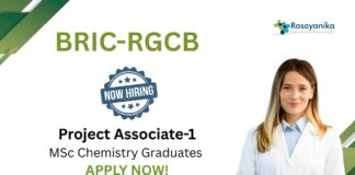 Chemistry Jobs at RGCB | Apply Now For The Project Associate Role
