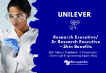Chemistry R&D Jobs at Unilever | Apply Now for Research Executive Role | MS/MTech Freshers Jobs