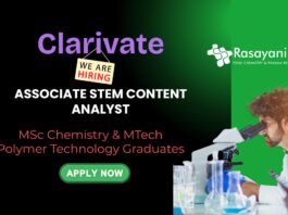Clarivate Hiring Chemistry Graduates | Apply for Associate STEM Content Analyst Role