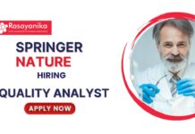 Quality Analyst Jobs at Springer Nature l Pharma Candidates Apply Now