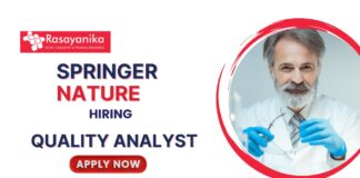 Quality Analyst Jobs at Springer Nature l Pharma Candidates Apply Now