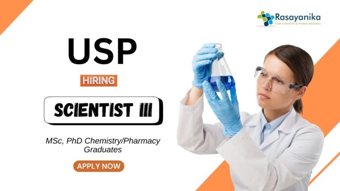 Chemistry Jobs at USP | PhD Candidates Apply Now for the Scientist Position