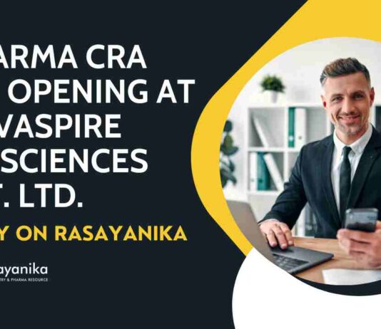 Pharma CRA Job Opening at Novaspire Biosciences Pvt. Ltd.