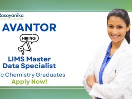 BSc Chemistry Jobs at Avantor | Apply Now For The LIMS Master Data Specialist