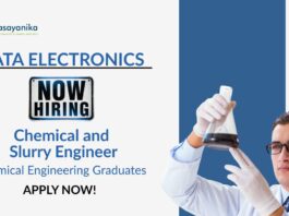 Engineering Jobs at Tata Electronics | Apply now For The Chemical and Slurry Engineer Role
